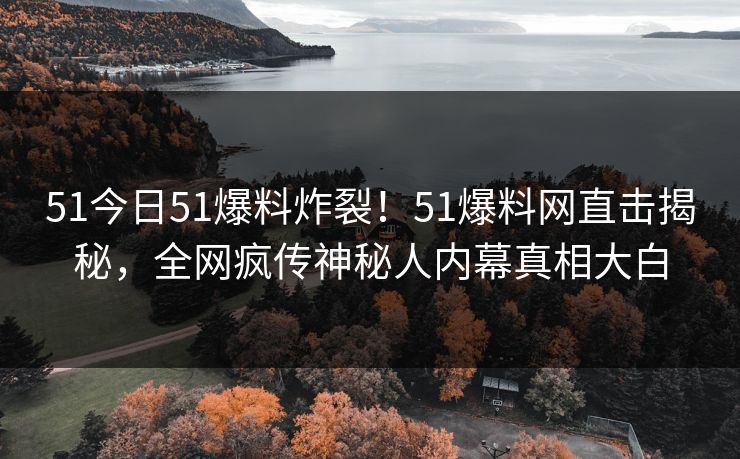 51今日51爆料炸裂！51爆料网直击揭秘，全网疯传神秘人内幕真相大白  第1张